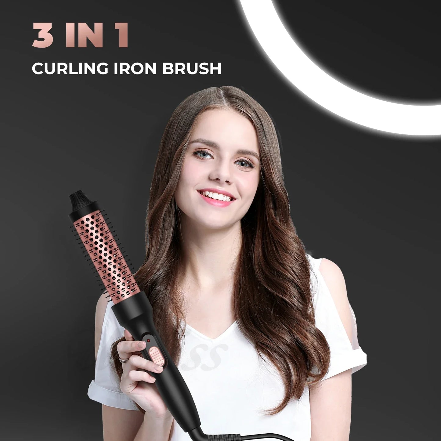 3 in 1 Thermal Brush Ceramic Hair Curling Wand
