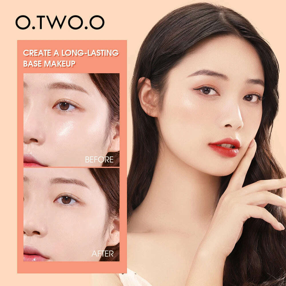 O.TWO.O Face Setting Powder Cushion Compact Powder Oil-Control 3 Colors Matte Smooth Finish Concealer Makeup Pressed Powder