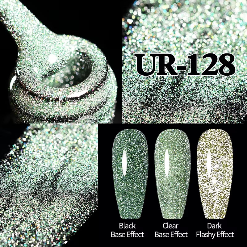 7.5Ml Champagne Gold Reflective Gel Nail Polish Bright Sparkling Glitter French Semi Permanent Nail Painting UV Gel