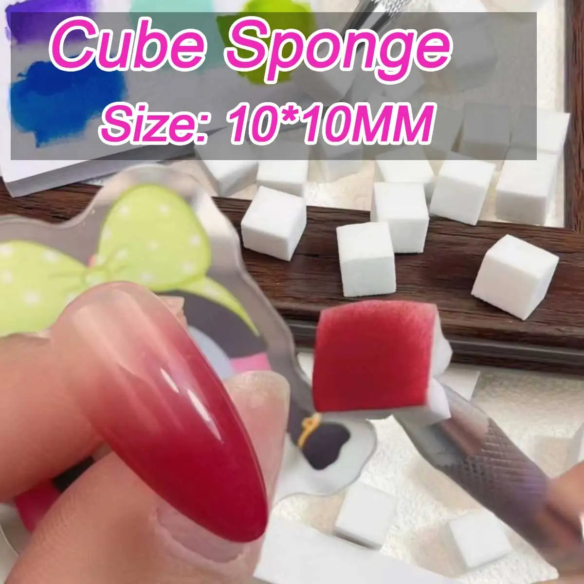 50pcs Square Nail Art Sponges & Grab Pen Set – Gradient Nail Brush for Gel Polish Design